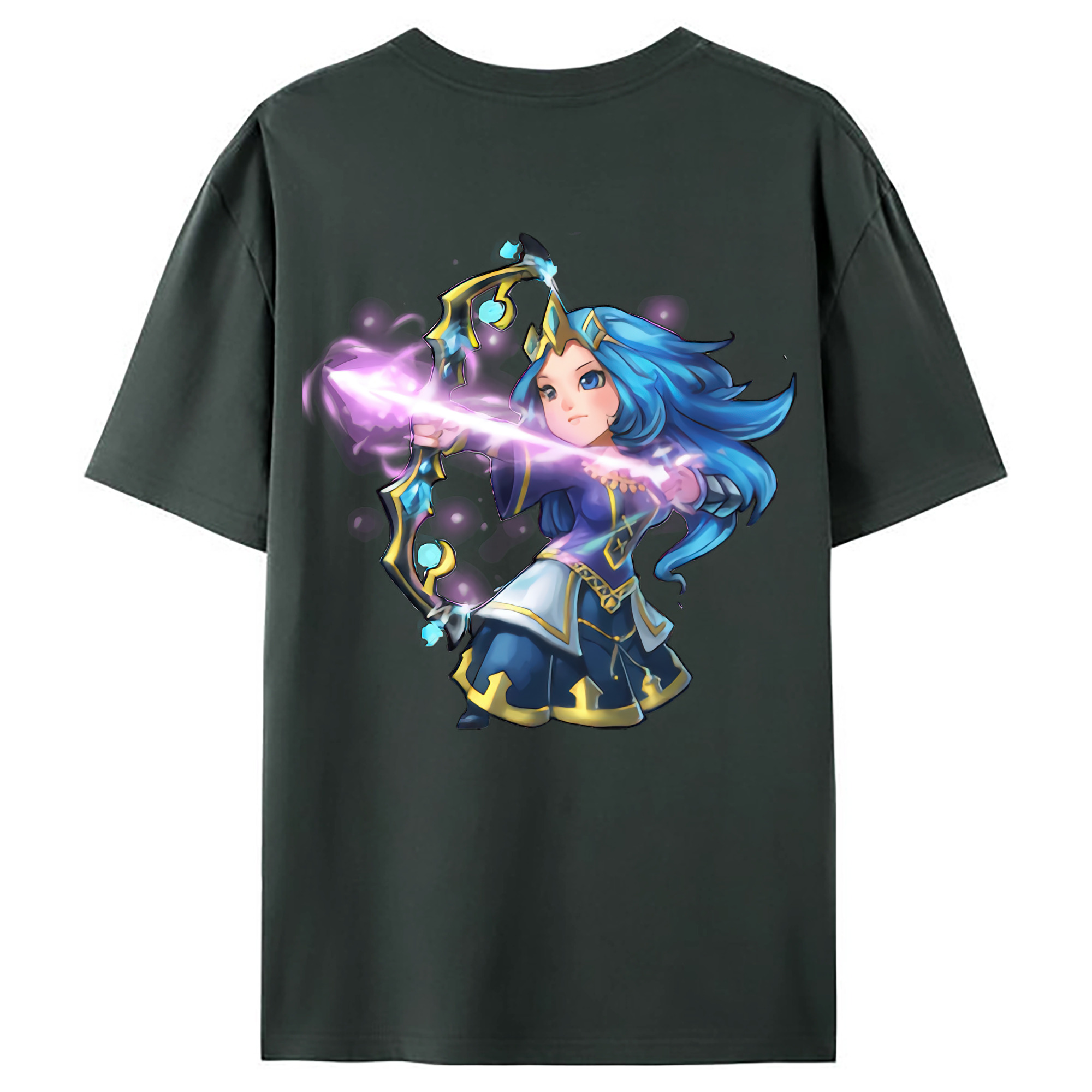 （画像用） リーグ・オブ・レジェンド League of Legends LOL 綿100％ メンズ半袖Tシャツ（バックプリント） 通気性